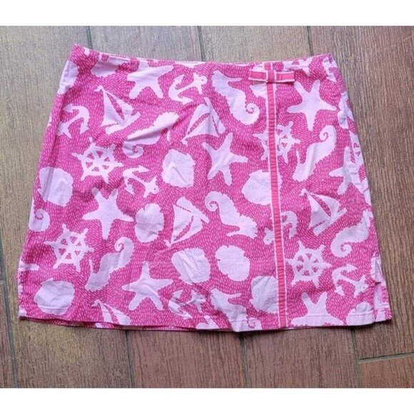 Lilly Pulitzer Skirt Skort White Label Pink Bow Nautical Size 4 Vintage Mini - Picture 2 of 8